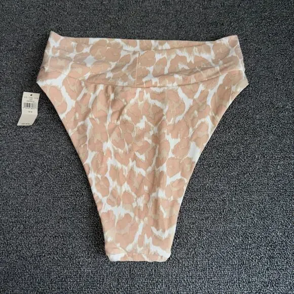 Aerie Leopard High Cut Cheeky Bikini Bottom (M) Tan Beige NEW NWT Boho Swimwear - Picture 3 of 8